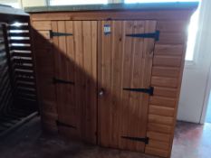Wooden double door pitched roofed bike shed 1930mm(w) x 870mm(d) x 1760mm(h) – Please note buyer