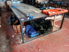 Steel framed setting out table 1800mm(w) x 4000mm(l) x 800mm(h) (excluding timber)