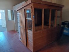 Wooden and glazed pitched roofed potting shed with side opening door 2540mm(w) x 1600mm(d) x