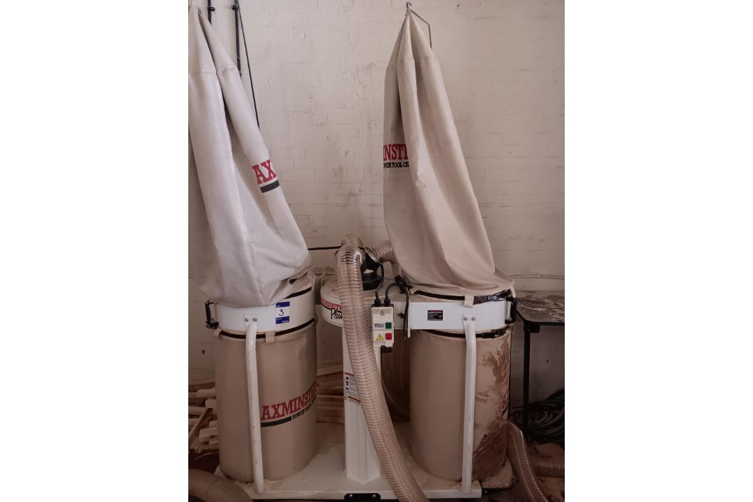 Axminster Plus 810389 mobile twin bag dust harvester 4.47/3.75kw motor, 3 phase, Year 05/08, - Image 1 of 4