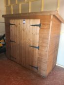 Wooden double door pitched roofed bike shed 1930mm(w) x 870mm(d) x 1760mm(h) – Please note buyer