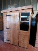 Wooden and glazed pitched roof garden shed with side door 2310mm(w) x 1700mm(d) x 2120mm(h) – Please