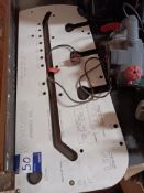 Quantity of power tools and hand tools to include planer/router, tool bag, tool box, worktop jig,