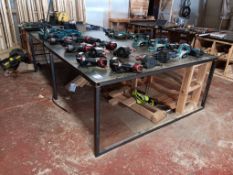 Steel framed setting out table 1800mm(w) x 4000mm(l) x 800mm(h) (excluding timber)
