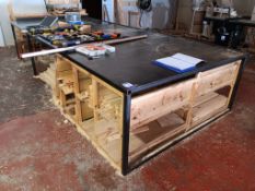 Steel framed setting out table 1800mm(w) x 4000mm(l) x 800mm(h) (excluding timber)