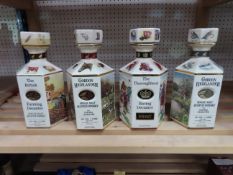 4x Gordon Highlander Porcelain Decanters