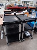 2 x 3 tier mobile carts