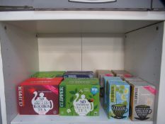 Contents to shelving unit to include assortment of various boxes of flavoured tea – (Viewing