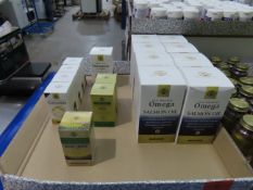 16 x Boxes of assorted Solgar food supplements as lotted to include 8 x Omega salmon oil, 4 x
