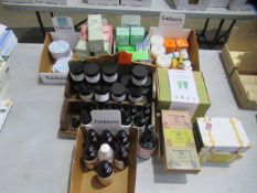 Assortment of skin care products as lotted to include soaps, moisturising face cream, night cream,