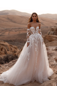 Dama Nabila Wedding Dress with Sleeves, Size 42, Colour Original (Advised new and never worn,