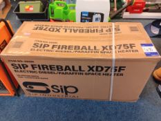 1 x SIP Fireball XD75F electric diesel / paraffin space heater (240v)