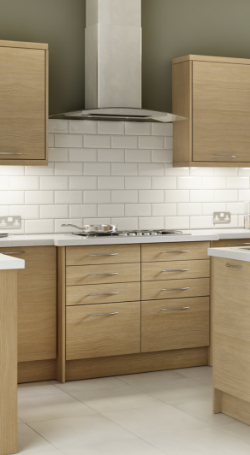 Kitchen Factory Clearance - Halifax Oak, Slab Doors, White Ridged & Flat Pack Units, Taps, Flat Pack Kitchen Unit Sets