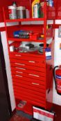 Steel Storage Cabinet and Contents of Electrical and Mechanical Components