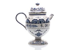 PHARMACY SYRUP CONTAINER WITH LID | DELFT (NETHERLANDS / DUTCH 18TH CENTURY)