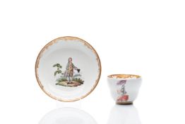 CUP AND SAUCER WITH "LE POUF À LA CHANCELIÈRE" MOTIF | VIENNA (AUSTRIA / AUSTRIAN AROUND 1750)