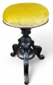 A Victorian Aesthetic movement adjustable piano stool, c.1890