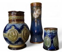 A late 19th century Doulton Lambeth stoneware jug,  commemorating Queen Victoria's Diamond