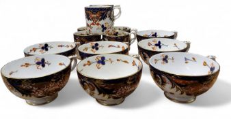 ****LOT WITHDRAWN****A set of six Derby Imari coffee cups, pattern 9, crown, crossed batons and D