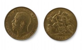 A George V half sovereign, dated 1913