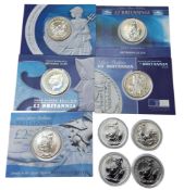 Nine Royal Mint Silver Bullion £2 coins, each encapsulated or in capsules, each struck 1oz fine