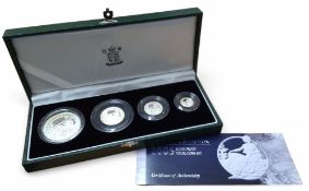 A Royal Mint Britannia Collection 2005 Fine Silver Proof Four-Coin set, comprising of a £2, £1,