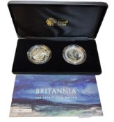 Numismatics - The Royal Mint, 2018 Britannia The Spirit of a Nation, two Britannia 1oz fine silver