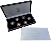 A Royal Mint Miniature Gold Icons of the Ancient World Six-Coin Collection, comprising 999 gold