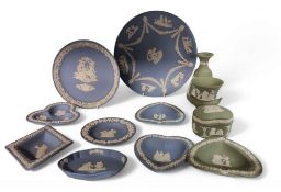 Wedgwood Jasperware - trinket dishes, hearts, club, spade, diamond;  plates, etc