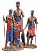 A Leonardo Collection figure, Maasi, 65cm high;  others, 47cm high (3)