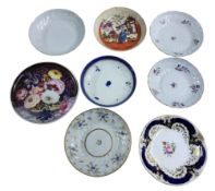 English Porcelain - a Rockingham saucer, pattern 879, c.1835;   a Keeling and Co spirally fluted