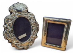 An Italian 925 silver mounted photograph frame, embossed in relief with foliage and swags, vacant
