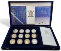 A Royal Mint Queen Elizabeth The Queen Mother Centenary Collection, comprising twelve silver proof