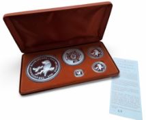 A Perth Mint The Australian Kookaburra 2003 Silver Proof Five Coin Set, comprising of 999 silver 1