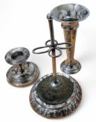 An Edwardian silver hat pin stand/cushion, the base decorated in relief with Reynolds angels, T H