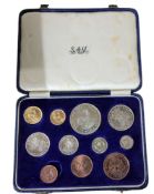 South Africa, Elizabeth II, Proof set, 1955, comprising gold Pound and Half-Pound, silver 5s, 2.