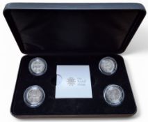 A Royal Mint £1 Silver Proof Four Coin Set, comprising London, Edinburgh, Cardiff and Belfast £1