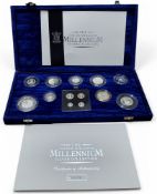 A Royal Mint The United Kingdom Millenium Silver Collection comprising Millennium Crown, 28.28g
