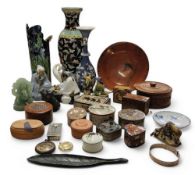 Boxes and objects - a silver bangle, chased and engrave with scrolls, John Taylor & Co,