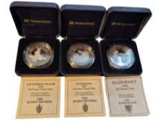 Numismatics - Westminster The Queen Mother Alderney 1995 £5 Proof Coin, encapsulated, cased;