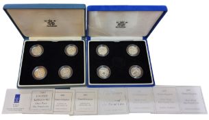 Numismatics - Royal Mint 2000 United Kingdom silver proof one pound coin, COA;  others, 2001,