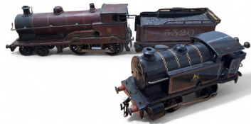 A Bing O Gauge clockwork 4-4-0 LMS Locomotive George The Fifth, maroon and 6-wheel Tender no 5320 (