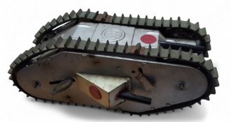 A tinplate clockwork 'WWI Turnover Tank', Louis Marx & Co, New York, circa 1932 (lacking trailer), L