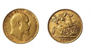 A Edward  VII half sovereign, dated 1909, 4g
