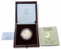 A Royal Mint Queen Elizabeth II Britannia 1/2 oz gold proof, denomination £50, dated 1987, COA no.