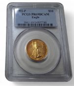 A US Vault Collection .917 gold $10 American Gold Eagle coin, dated 1993, graded PCGS PR69DCAM, PCGS