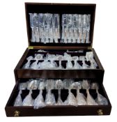 A Viners E.P.N.S. canteen of flatware, comprising two serving spoons, dinner knives, forks and