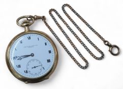 A Patek Phillippe & Co. 18ct gold open faced pocket watch, top winder movement, engraved Pat. Jan