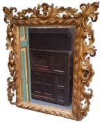 A 19th century Florentine giltwood mirror, 61cm x 52cm