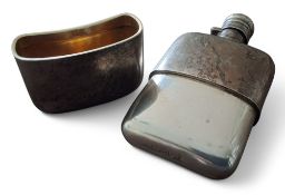 A Sampson Mordan & Co silver hip flask, removable cup, gilt interior, twist hinged cover, Sampson